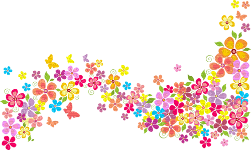 rainbow flower overlay deco - PNG gratuit