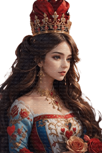 fantasy woman red crown - png ฟรี