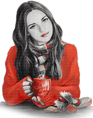 soave woman autumn leaves fashion coffee - zadarmo png