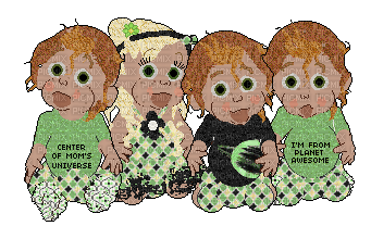Babyz Quadruplets in Green - gratis png