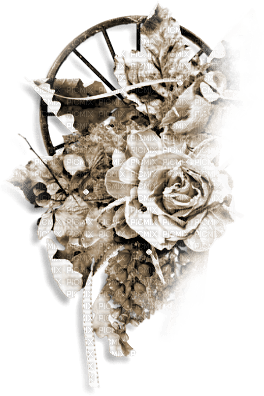 soave deco steampunk flowers rose sepia - 免费PNG