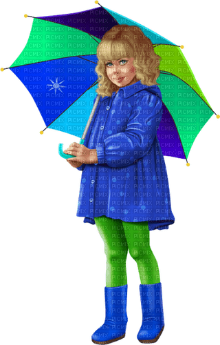 Children. Girl with an umbrella. Autumn. Rain. - png gratuito