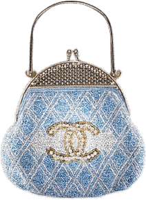Bag Chanel Blue Gif Silver - Bogusia - Δωρεάν κινούμενο GIF