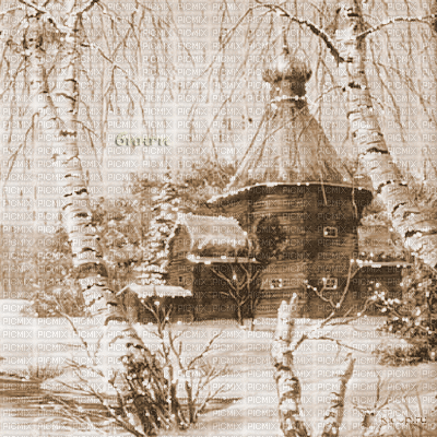 Y.A.M._Winter background Sepia - Безплатен анимиран GIF