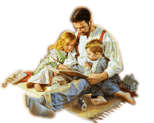 Rena Vintage Father Vater Man Mann Childs Kinder - gratis png