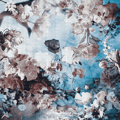 soave background animated  flowers blue brown - 免费动画 GIF