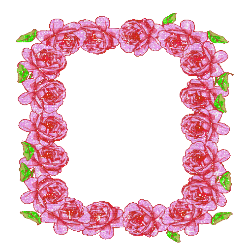 pink roses frame - Бесплатни анимирани ГИФ