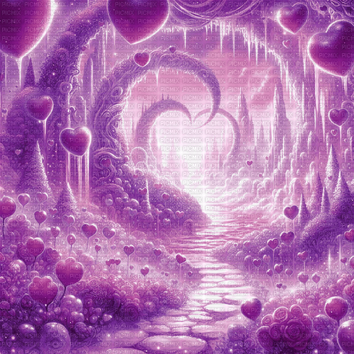 ♡§m3§♡ hearts purple image winter landscape - png gratuito