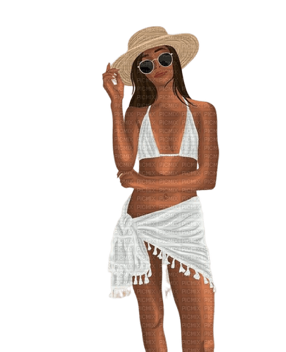 woman girl summer bikini white - png gratuito