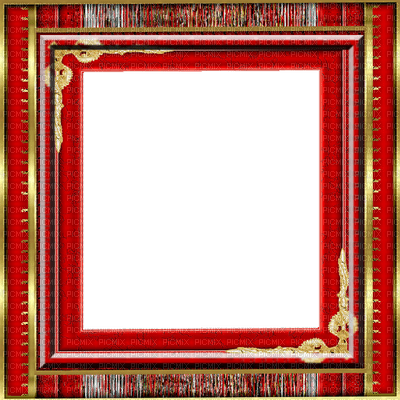 rfa créations - cadre rouge rayé or - nemokama png