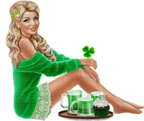 Women. Saint Patricks Day. Green. Leila - zadarmo png