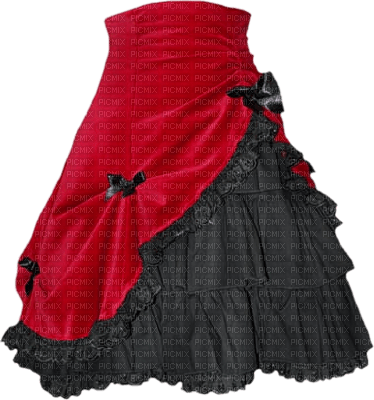 cecily-jupe noire rouge - gratis png