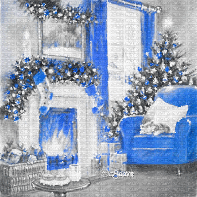 soave background animated vintage christmas room - 免费动画 GIF