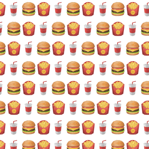 Cheeseburger fries drink emoji - бесплатно png