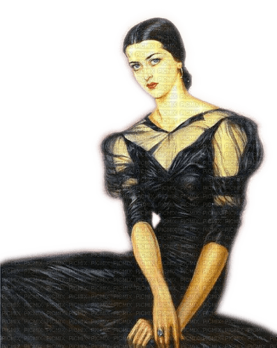 Rena Woman Frau black Lady Vintage - δωρεάν png