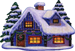 Christmas House - Бесплатный анимированный гифка