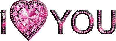 text i love you pink glitter diamond heart letter deco  friends family gif anime animated animation tube - Darmowy animowany GIF