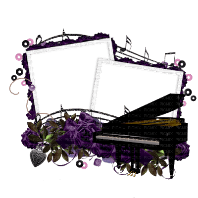 dolceluna spring purple music piano frame - png gratuito