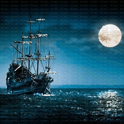 fondo barco luna mar gif dubravka4 - 無料のアニメーション GIF