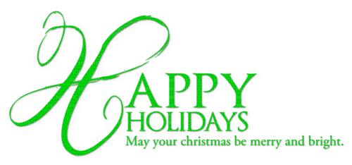 Happy Holidays.Text.Green - Free PNG