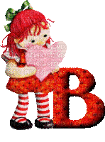 Kaz_Creations Alphabets Girl Heart Letter B - GIF animado gratis