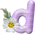 Kaz_Creations Alphabets Purple Heart Flowers Letter D - Darmowy animowany GIF