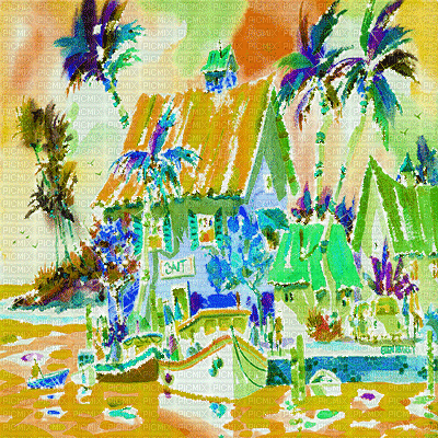 dolceluna beach sea sunset palm glitter background - Бесплатни анимирани ГИФ