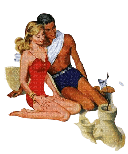 loly33 couple vintage - 免费PNG