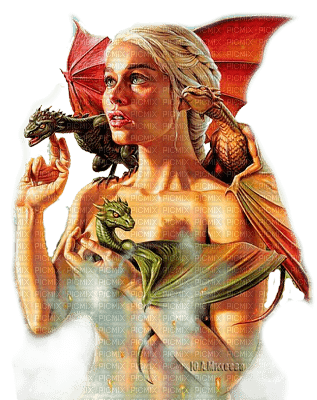 Y.A.M._Fantasy woman dragon - png ฟรี