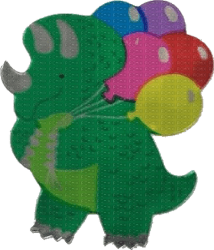 Dinosaur with balloons - besplatni png