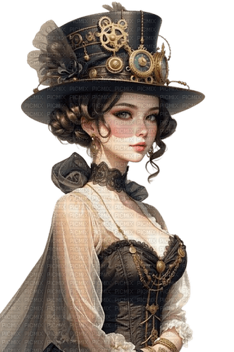 steampunk woman - png grátis
