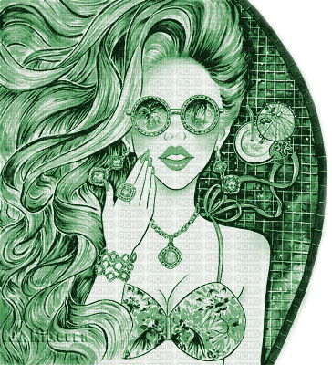 Y.A.M._Summer woman girl green - bezmaksas png