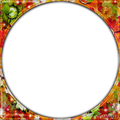 soave frame circle autumn flowers leaves - png gratis