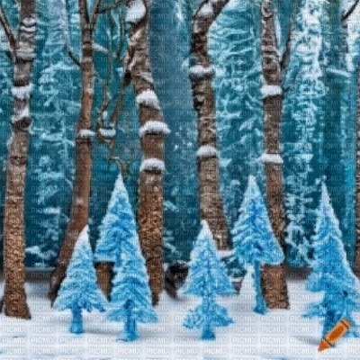Blue Winter Forest - ingyenes png