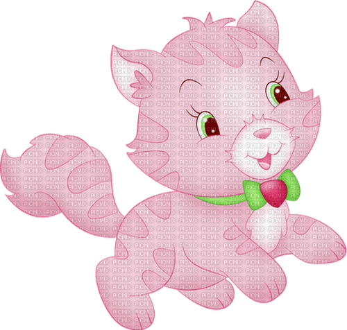 Kitten Pink Green Red Charlotte - Bogusia - Free PNG
