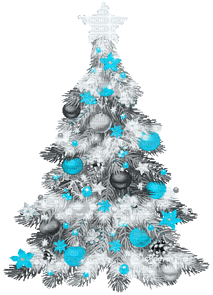 soave deco tree animated christmas black white - Ücretsiz animasyonlu GIF