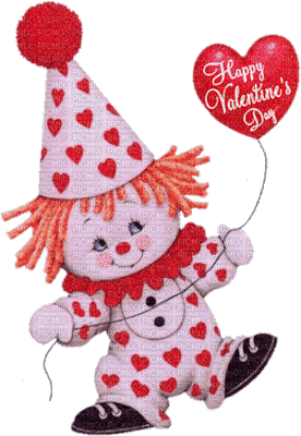 Happy Valentine's Day Clown - Gratis geanimeerde GIF