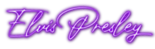 Elvis Presley.Neon.Text.Purple - By KittyKatLuv65 - zdarma png