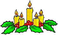 Candles and holly - GIF animate gratis