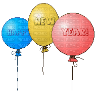 Happy New Year.Balloons.gif.Victoriabea - GIF animé gratuit