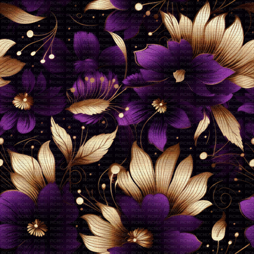 sm3 pattern floral purple gold animated gif - Ingyenes animált GIF
