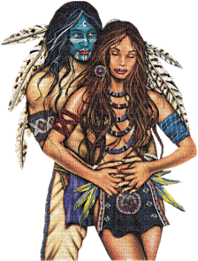 Indianer couple. Native Indians. Leila - Zdarma animovaný GIF