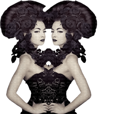 black gemini woman gothic laurachan - png ฟรี