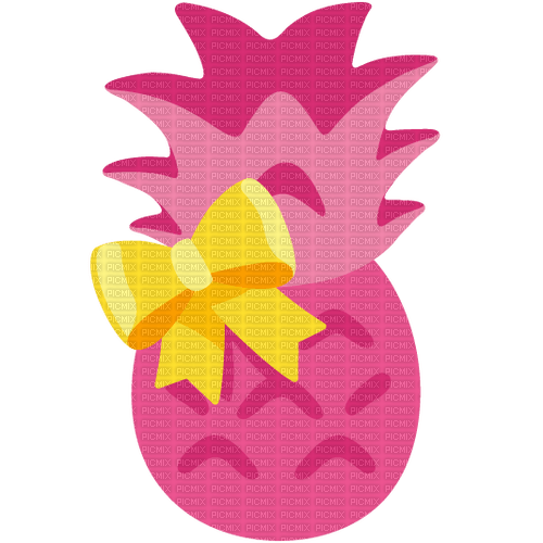 Pink pineapple with bow emoji kitchen - gratis png