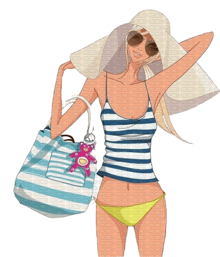 woman summer hat sunglasses fashion - png ฟรี