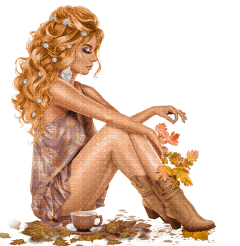 woman herbst - Free PNG