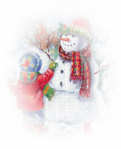 loly33 bonhomme de neige enfant hiver - бесплатно png