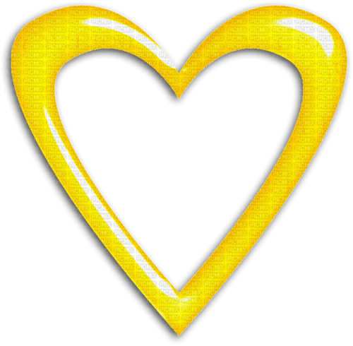 Heart.Frame.Glossy.Yellow - nemokama png