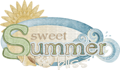 Kaz_Creations Deco Scrap Text Logo Sweet Summer Bliss - PNG gratuit