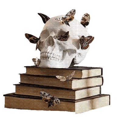 Skull.Gothic.Books.Livres.Deco.Victoriabea - PNG gratuit